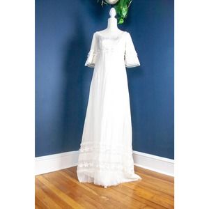 Vintage Handmade 1960s Daisy Boho Wedding Dress